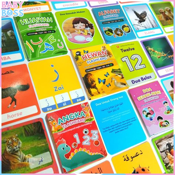 Flash Card Kartu Pintar Edukasi Belajar Anak Paud TK Balita Umur 1 2 3 4 5 Tahun Mengenal Angka Huru