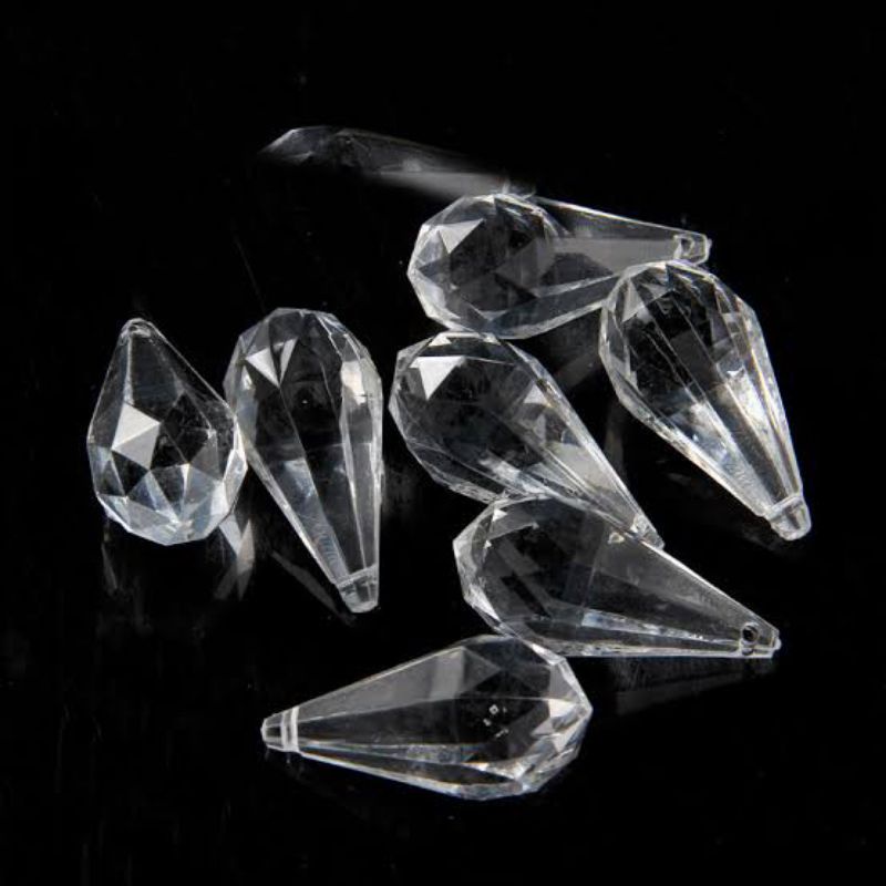 Bandul Kristal Akrilik Tetes air Besar / Bandul Kristal akrilik Lonjong TERMURAH / BANDUL KRISTAL TE