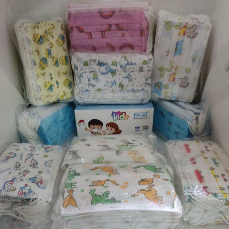 MASKER ANAK 3PLY MOTIF MERK SHUMU ISI 50LEMBAR