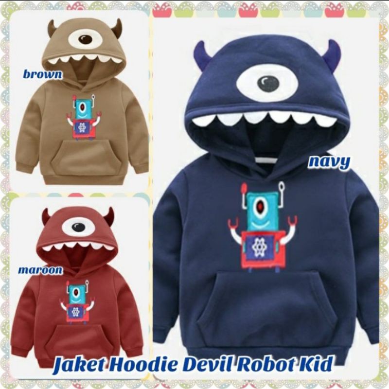 Jaket Hoodie Devil Robot Kid