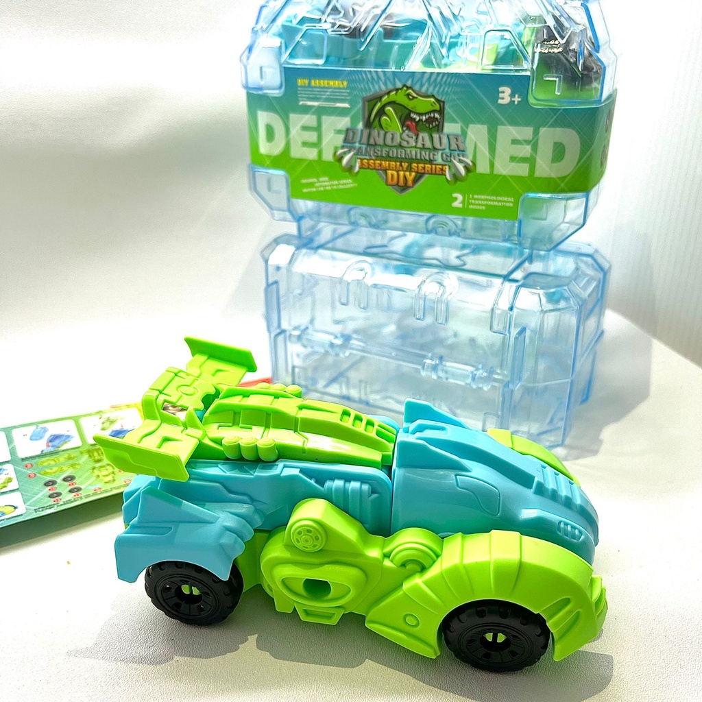 MAINAN RAKIT MOBIL ROBOT TRANSFORMERS DINO DINOSAURUS MOBIL MOBILAN MAINAN EDUKASI ANAK DIY PREMIUM