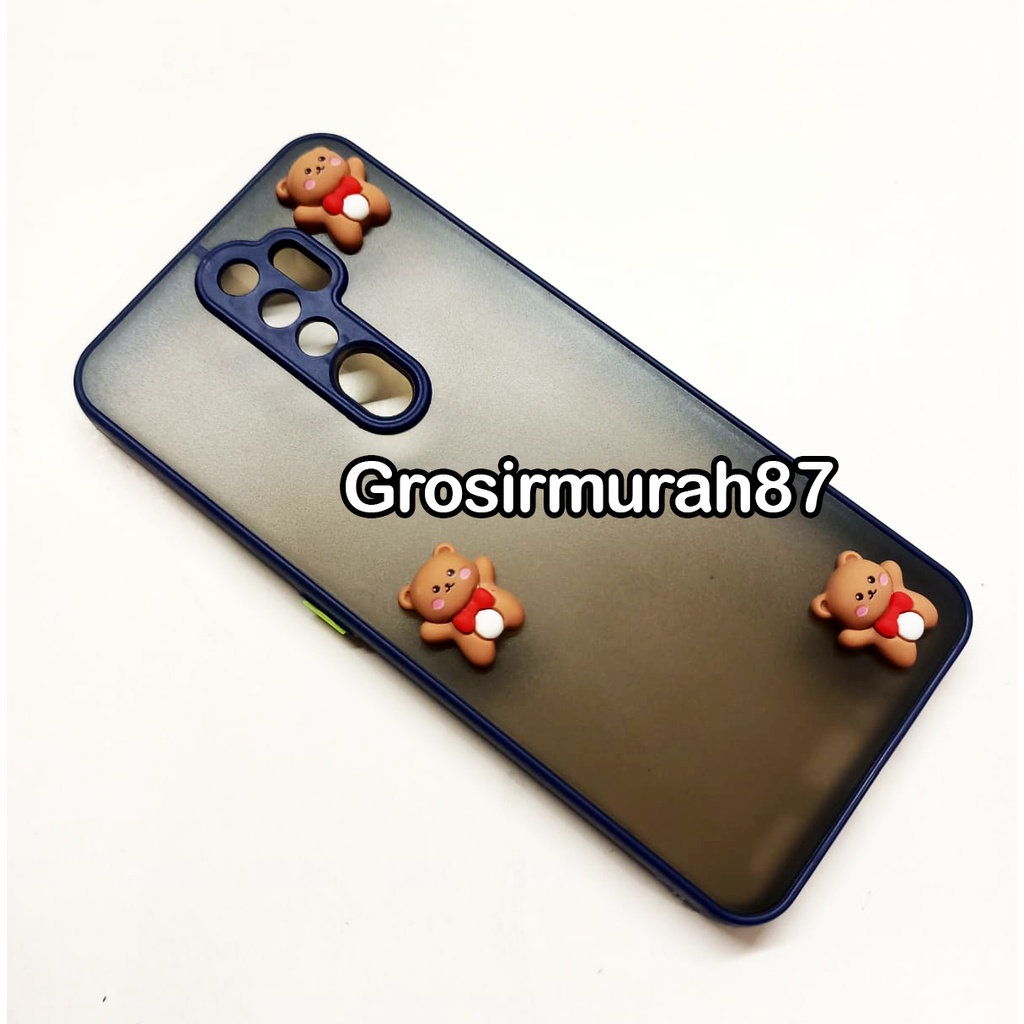 candy macaron softcase case tebal kondom hp Oppo A5/A9 2020 Pink maroon kuning hitam navy