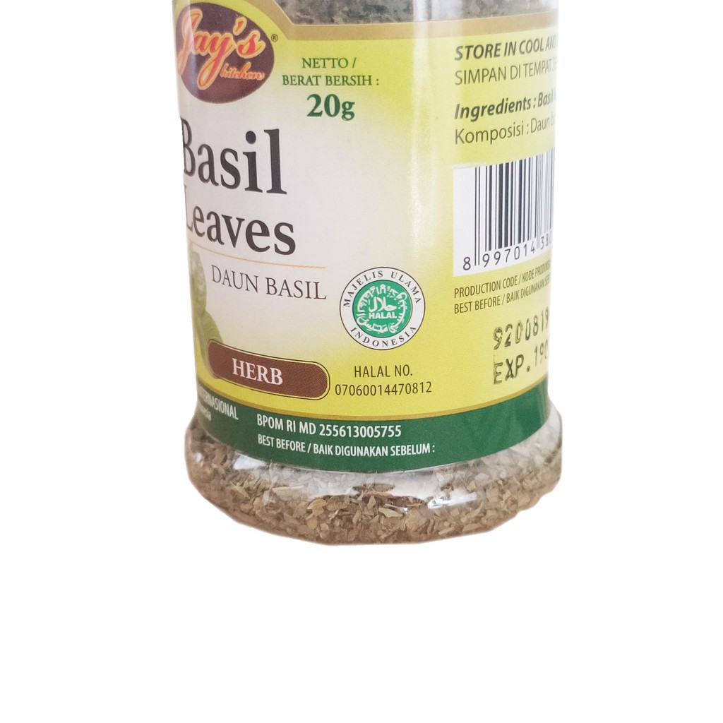 JAYS BASIL LEAVES 20 GR - JAYS DAUN BASIL ITALIAN SEASONING HALAL