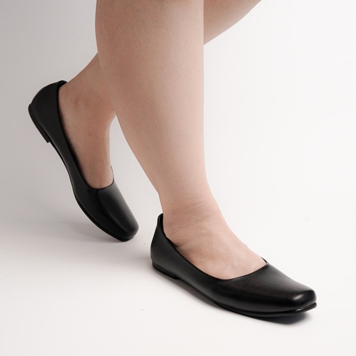 Sepatu ukuran  jumbo wanita pantofel flat big size 35-45 flat shoes oxford black full