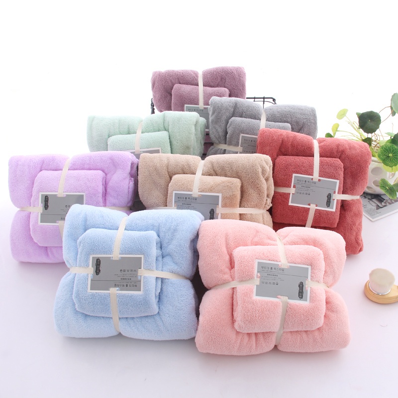 HANDUK SET 2IN1 HANDUK MANDI DAN COTTON TOWEL IMPORT MURAH