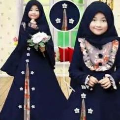 gamis anak terbaru - 4-12tahun COD ( bahan moshcrape)