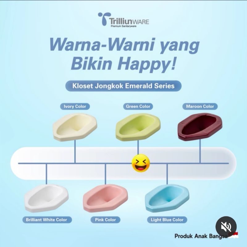 Kloset Jongkok Emerald Series Trilliunware Warna Maroon