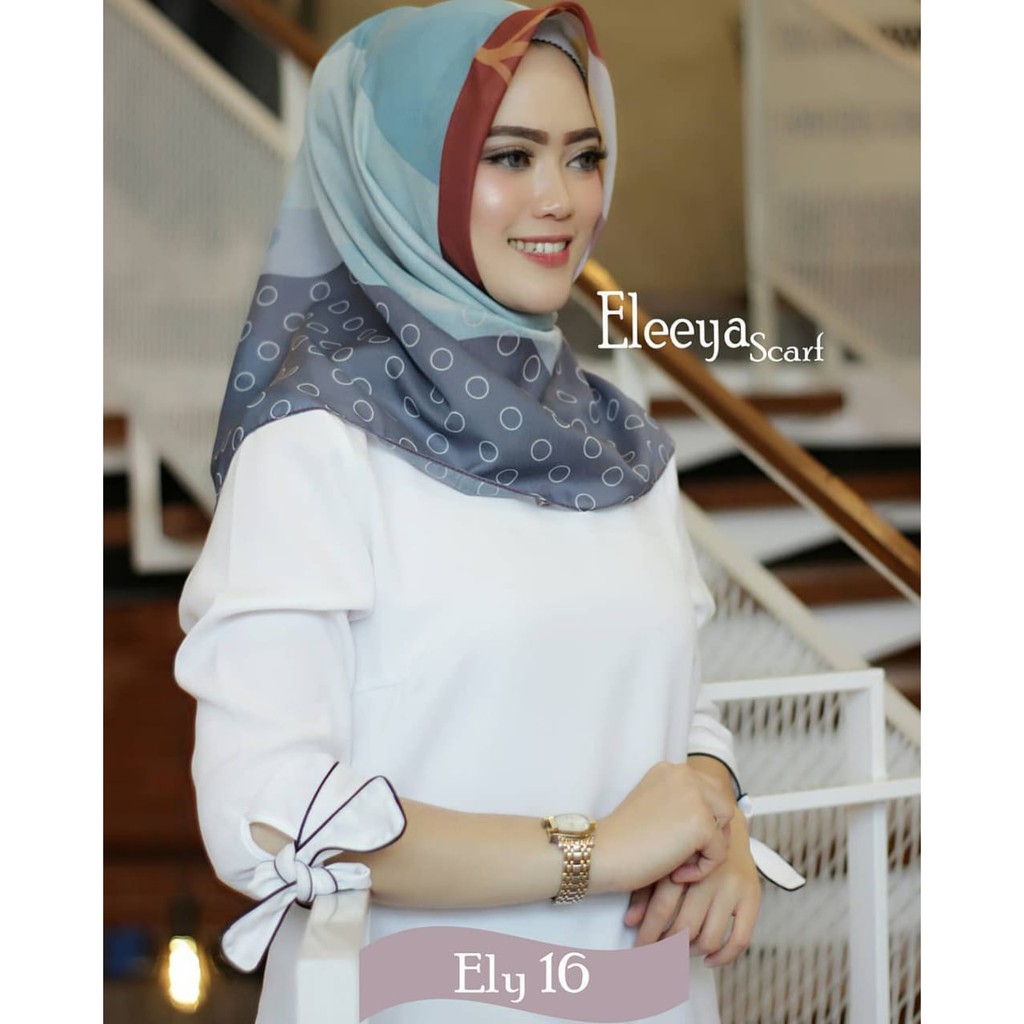 HIJAB SEGIEMPAT MOTIF  ELY 16 || Eleeyascarf