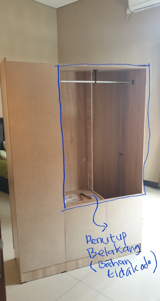 Lemari Pakaian 3 Pintu Cermin Lp 328