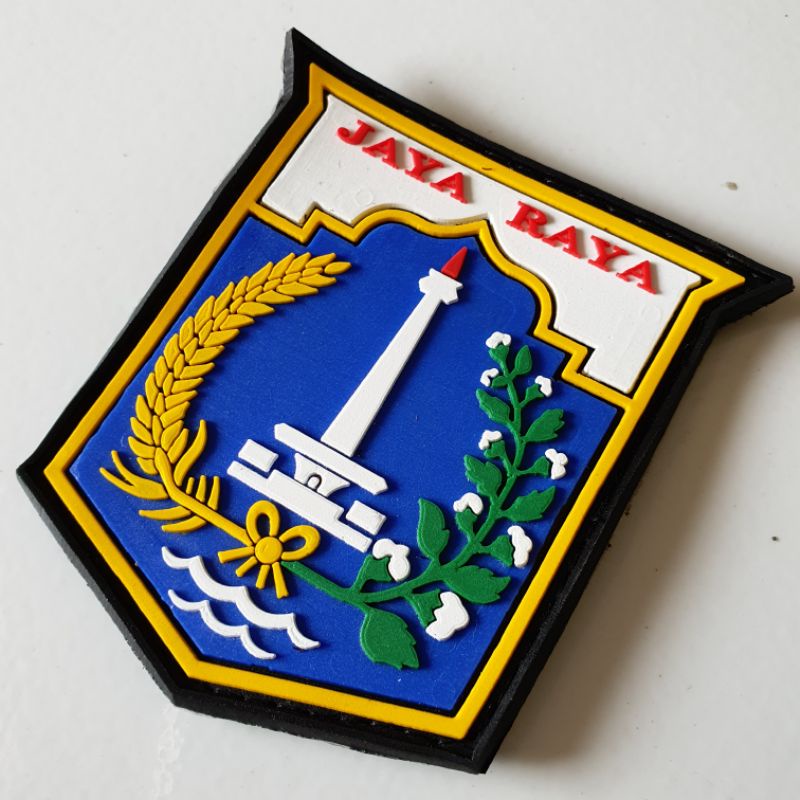 PATCH RUBBER LOGO PEMPROV DKI JAYA RAYA/JAKARTA/TEMPELAN EMBLEM KARET VELCRO