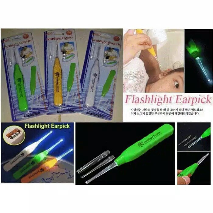 [NEW] Korek Kuping Senter Led Nyala Earpick Lash Light Lampu anak (warna Random)