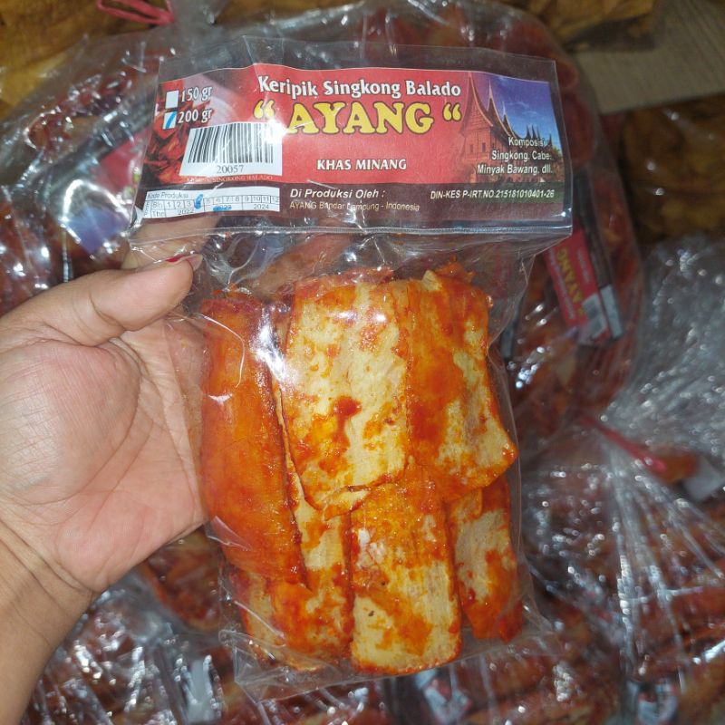 SINGKONG BALADO SANJAY AYANG 200 gram / KRIPIK SANJAY / SINGKONG KHAS PADANG / ALMA.SNACK