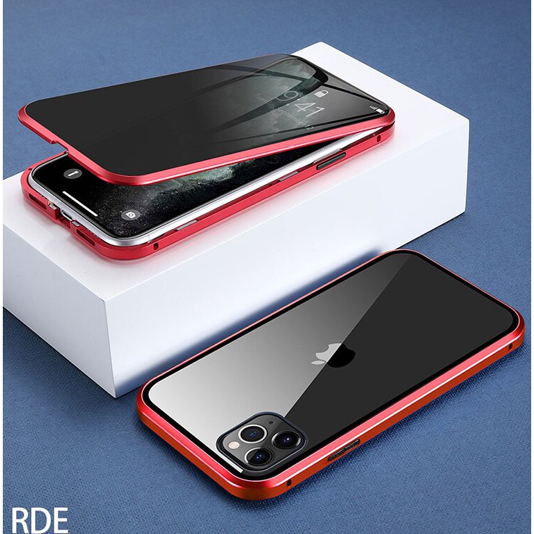 iPhone 11 iPhone 11 iPhone 11 Promax SPY Case Handphone Slim Magnetic Glass Casing iPhone Slim Magnetic SPY Double Glass 360 Coverage Case iPhone Slim Magnetic Double Glass