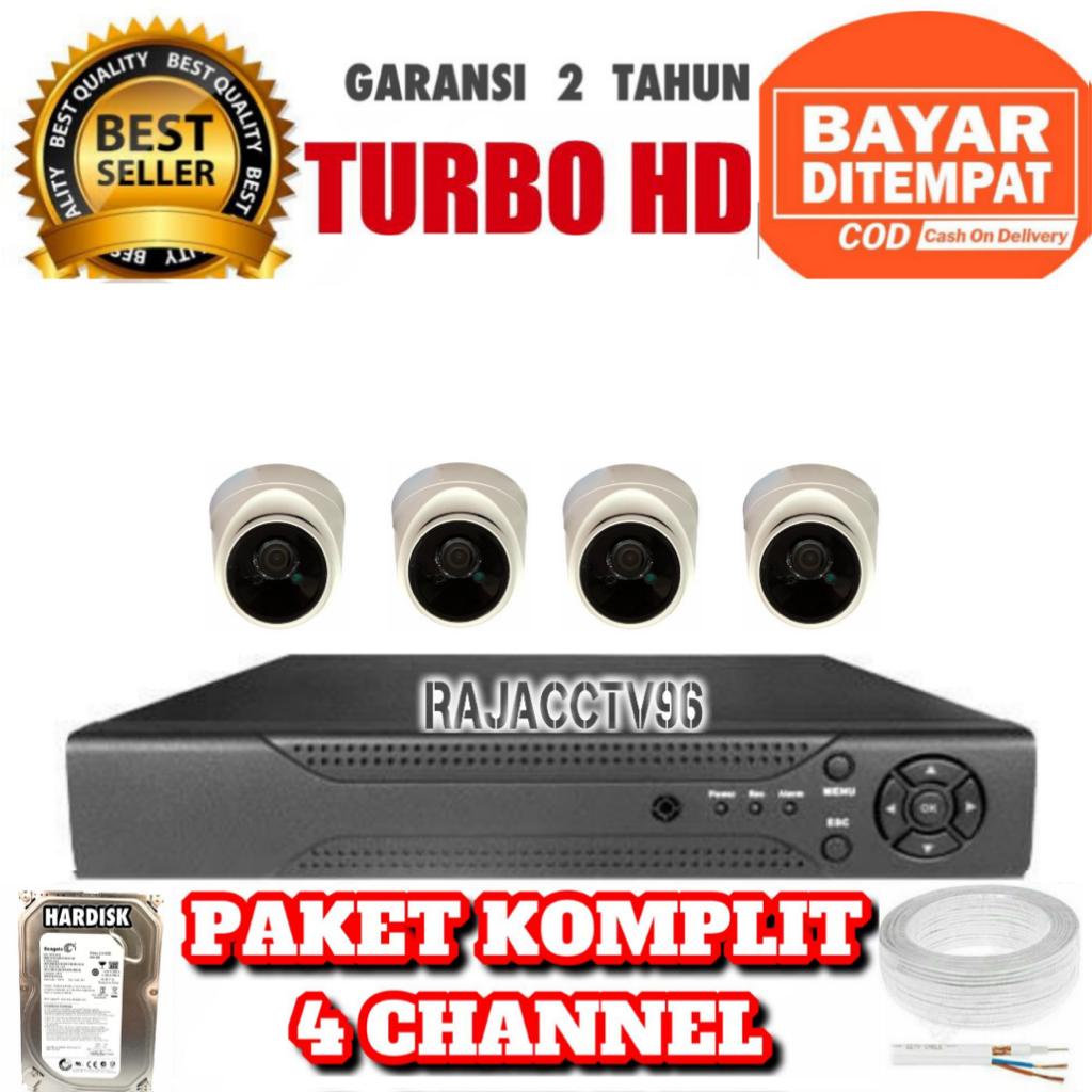 PAKET CCTV 4CHANNEL 4CAMERA 4CHENEL 4KAMERA 5MP 1080P IC SONY TURBO HD KOMPLIT SIAP PASANG