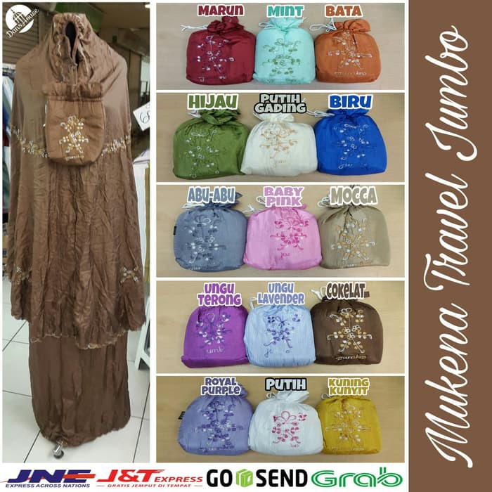 Pakaian Alat Sholat Wanita / Mukena Sutra Velvet / Bordir Fatin / FY512 Promo Travel Jumbo Parasut