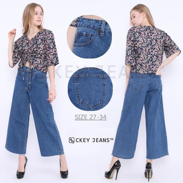 Celana Jeans Kulot Wanita / Kulot Jeans Unfinished