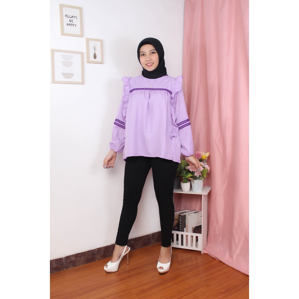 RX Fashion - BLOUSE KOREA SAKA BLOUSE KATUN TWISTCONE / ATASAN WANITA / PAKAIAN TERLARIS / KOREAN STYLE / PAKAIAN WANITA / BLOUSE / CASUAL BLOUSE -R2