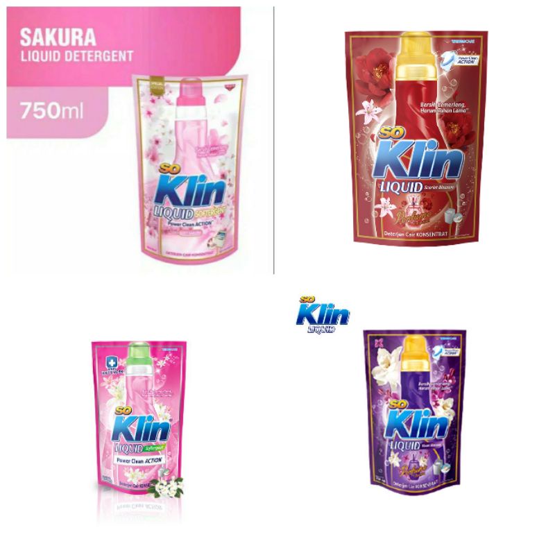 Soklin detergent cair 750ml all variant