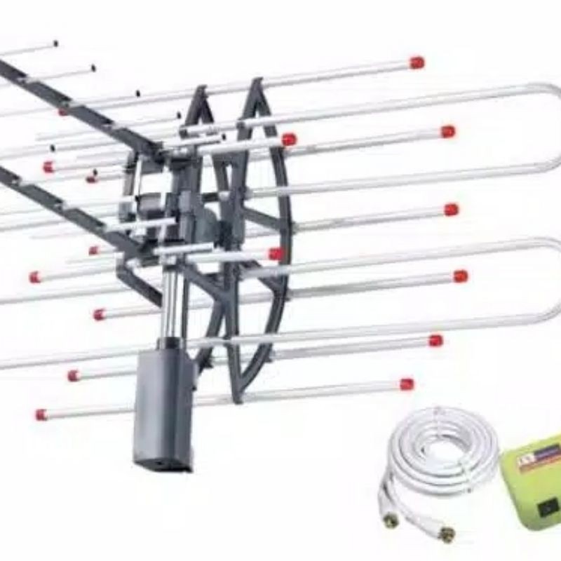 Antena TV DIGITAL SANEX pakai Remote+BOOSTER+Kabel 10m type 850TG