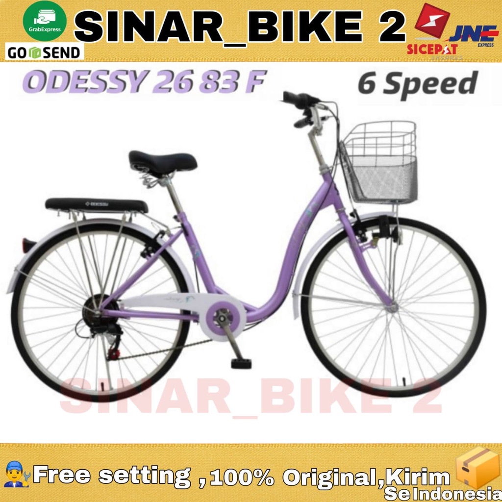 Sepeda Keranjang Dewasa ODESSY 26 83 F Ukuran 26 Inch Mini 6 Speed