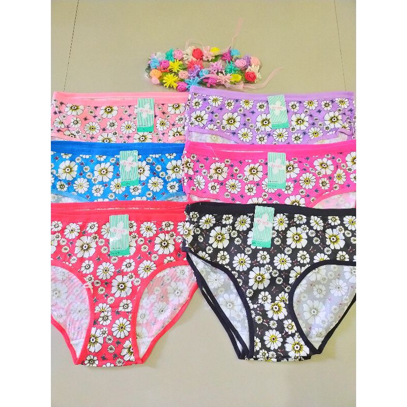 6pcs Celana dalam jumbo/celana dalam motif bunga/celana dalam wanita dewasa/celana dalam cewek