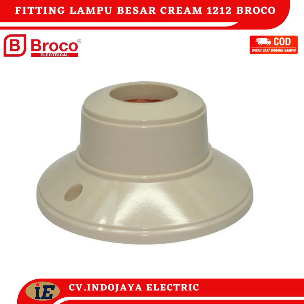 Fitting lampu plafon Broco 1212 fiting socket lampu bulat cream