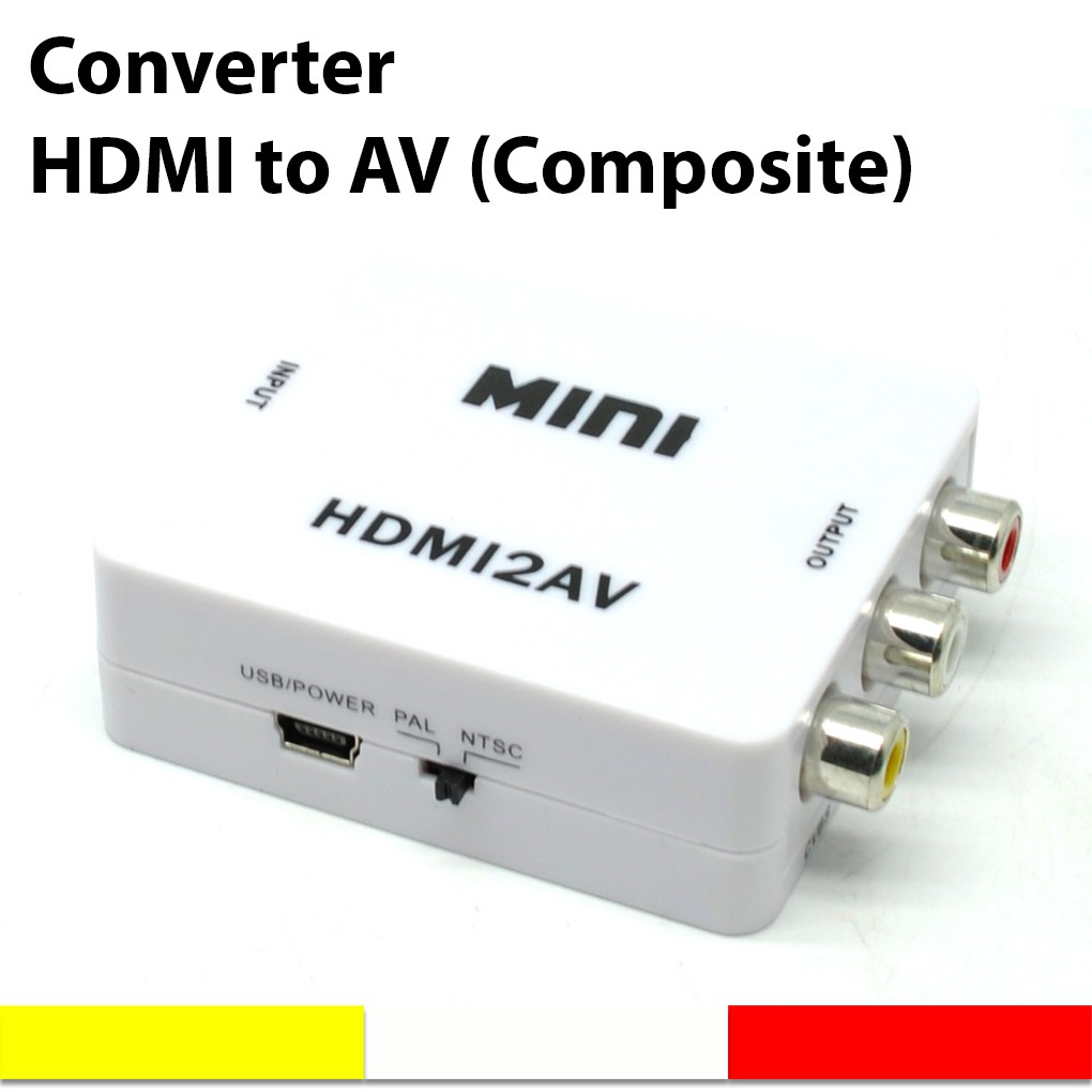 Converter Female HDMI to Kabel VIDEO AV Composite untuk TV Analog Tabung Jadul DVD Player