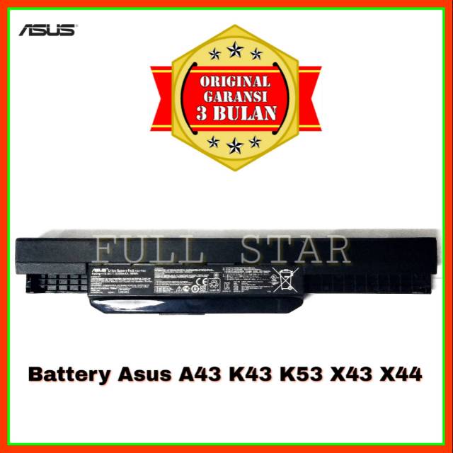 Baterai Laptop Asus A43S A43SA A43SJ A43SV A43U A43E A43B A43J A43JC A43 X43S X43U X43J X44H K43U