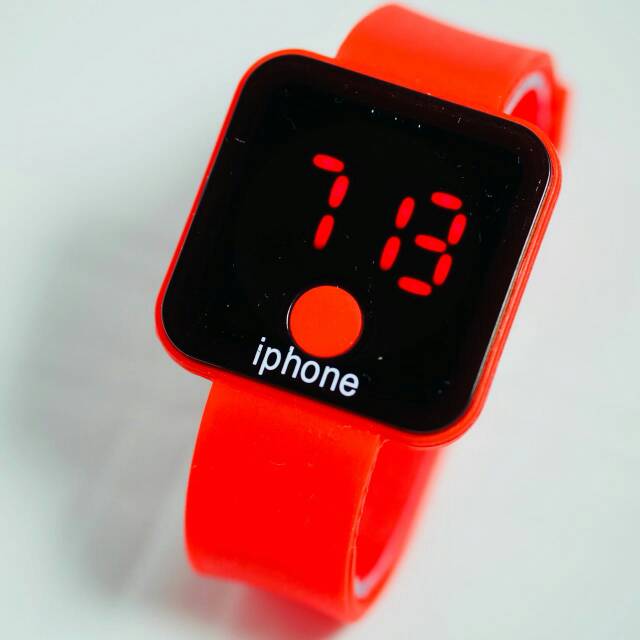 IPHONE JAM TANGAN DIGITAL LED RUBBER SPORT PRIA WANITA
