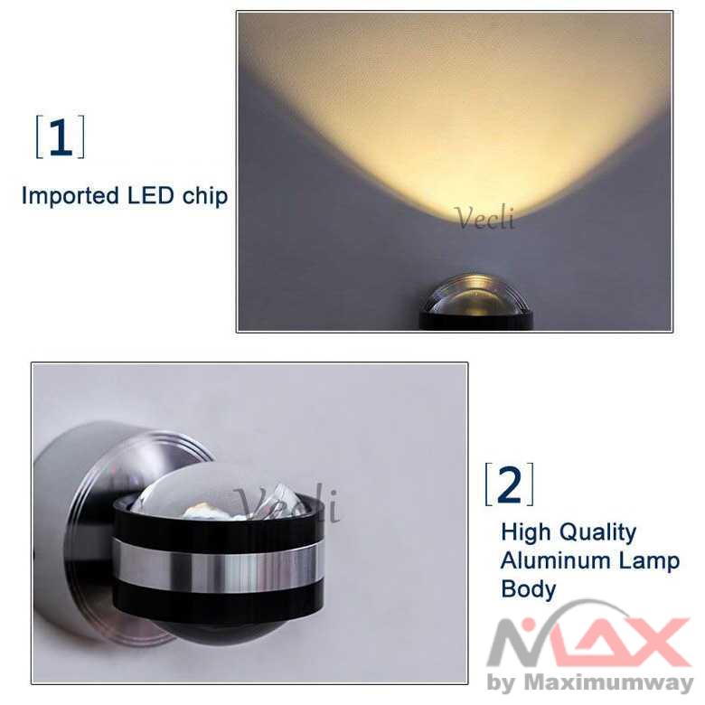 Lampu Hias Dinding Lampu Koridor Lampu Teras Minimalis Modern Wall Lamp LED 6W 220V Warm White dekorasi rumah lampu hias tembok 6W LED Aluminium Wall Light LED Indoor Lighting Light Fixture Wall Lamp For Bedside Living Room Bedroom Wall Lamps BL1A