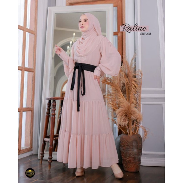 Dress Raline Alina Gamis Raline Alina Gamis Mewah Gamis Ceruty Premium Gamis Pesta Gamis Kondangan