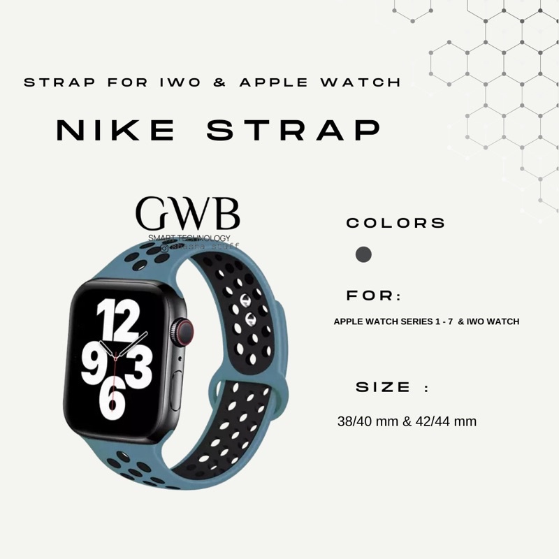 STRAP NIKE IWATCH DAN IWO WATCH 38/40 &amp; 42/44 mm ( HANYA STRAP SAJA )