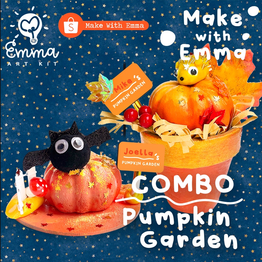 

Pumpkin Garden Combo by Emma Art Kit. TWO Complete Art Kits w/ Paint.