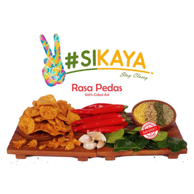 

Keripik cireng sikaya rasa PEDAS ukuran 25 gr