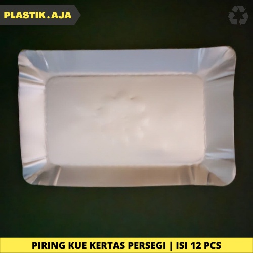 PIRING KUE KERTAS PERSEGI PANJANG | ISI 12 LEMBAR