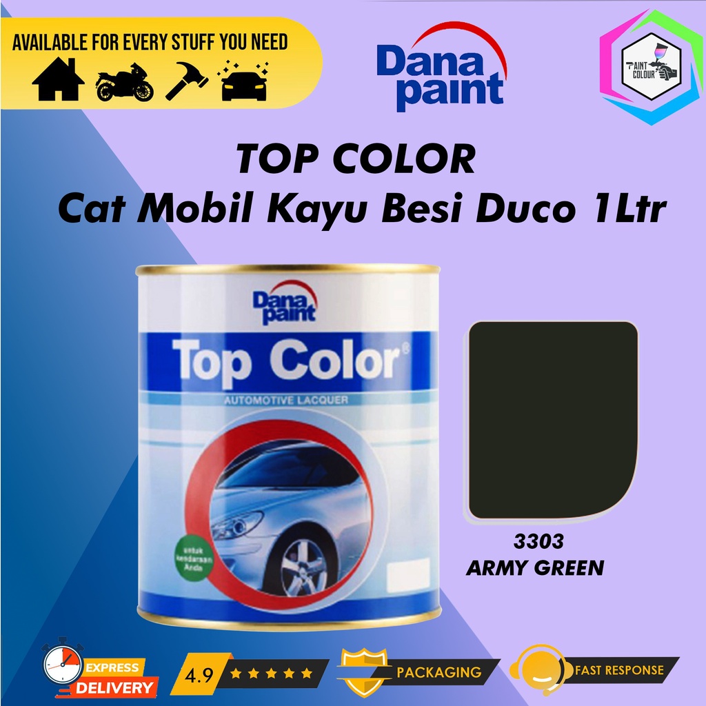 TOP COLOR 3303 Army Green - Cat Mobil Kayu Besi Duco