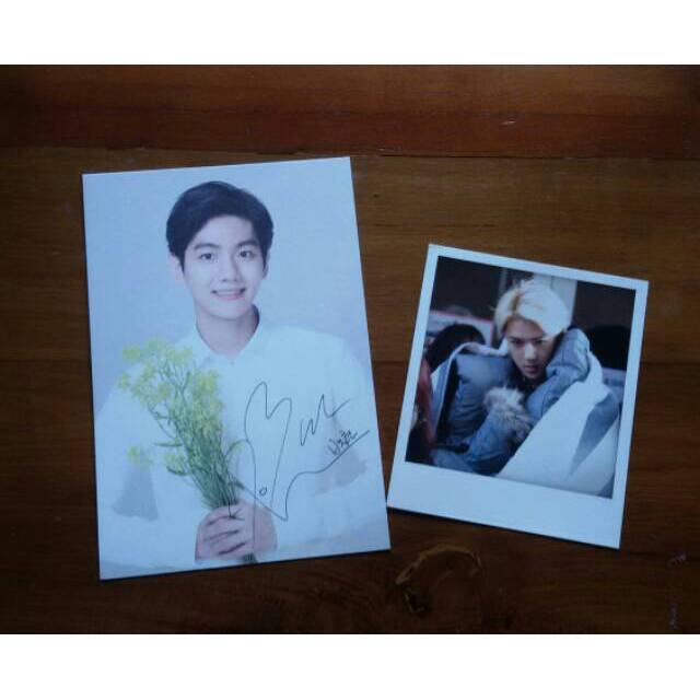 EXO Baekhyun Postcard and Sehun Polaroid.
