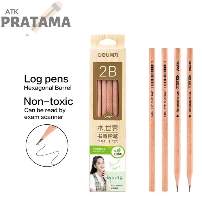 

SALE HABISIN STOCK!! DELI PENSIL 2B KAYU GRAPHITE S907 ATK PRATAMA