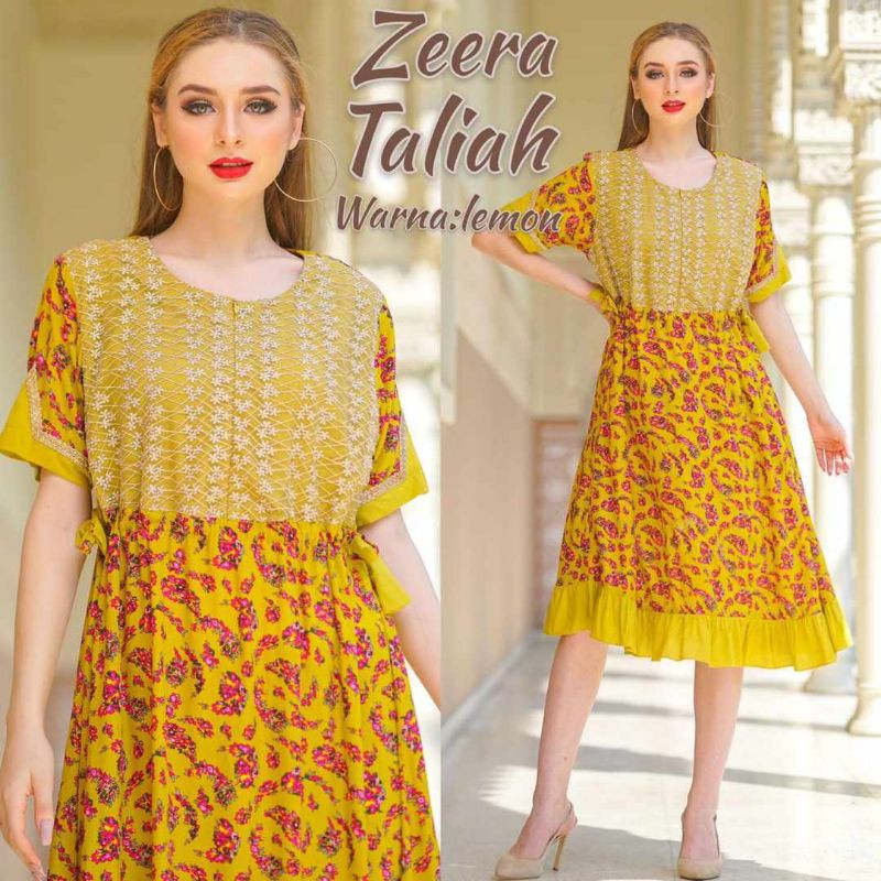 Daster arab ZEERA TALIAH Dress Rayon Midi Tunik Tile Organza