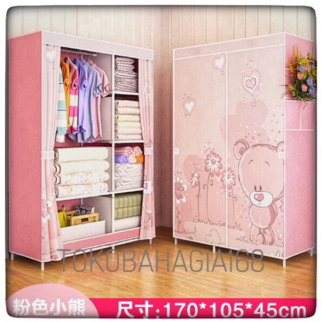  Lemari  pakaian  portable multifunction wardrobe Shopee  