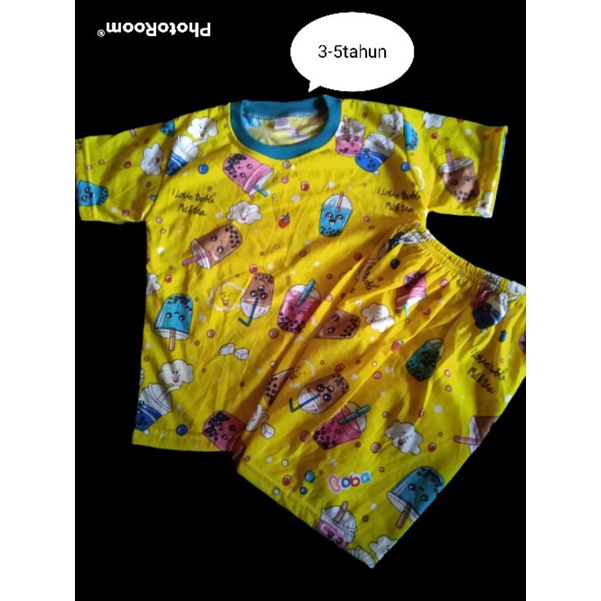 setelan Anak motif Bahan Libby laki2 Dan perempuan 1/5tahun