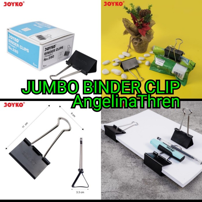 

Binder Clip Joyko No 280 - Clip Jumbo - penjepit Kertas Jumbo / PC - 1 Kotak ISI 6