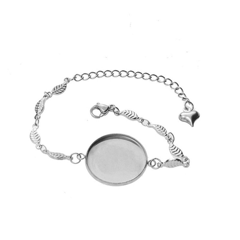 Siy Gelang Bezel Setelan Untuk Membuat Perhiasan 20mm Steel Color Jewelry Bezel Base Nampan Bezel Bulat Kosong Gelang DIY C