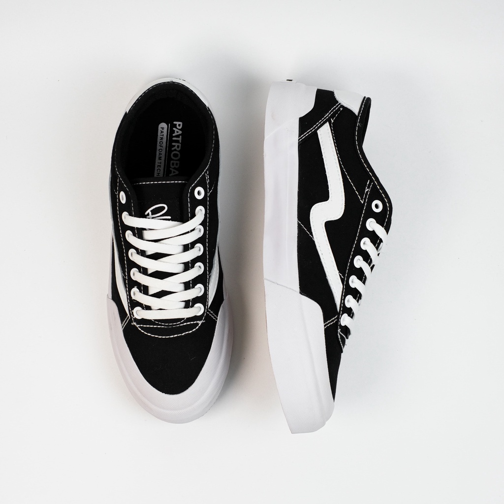 Sepatu Patrobas New Ivan / Equip / Cloud Low Black White Original Patrobass Pendek Hitam Putih Full Black