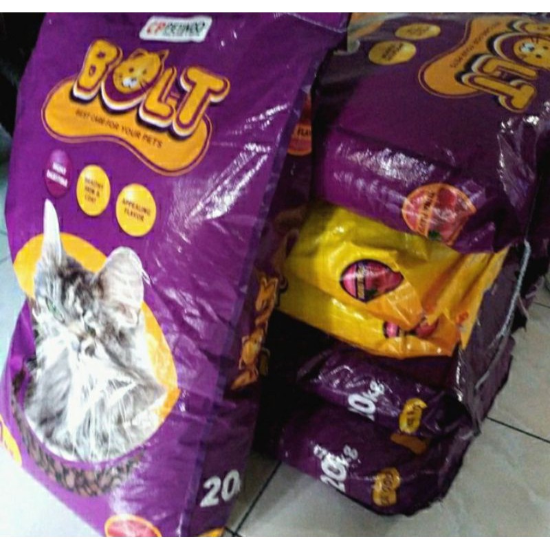 PROMO MAKANAN KUCING - bolt cat bentuk ikan 20kg (khusus grab/Go-Jek)