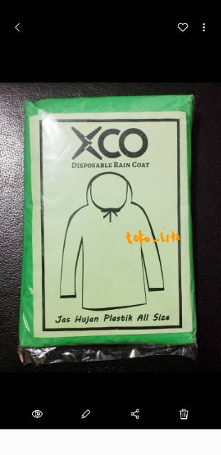 Jas Hujan Plastik XCO ( Sekali Pakai ) Poncho Lengan Merk XCO == Murah