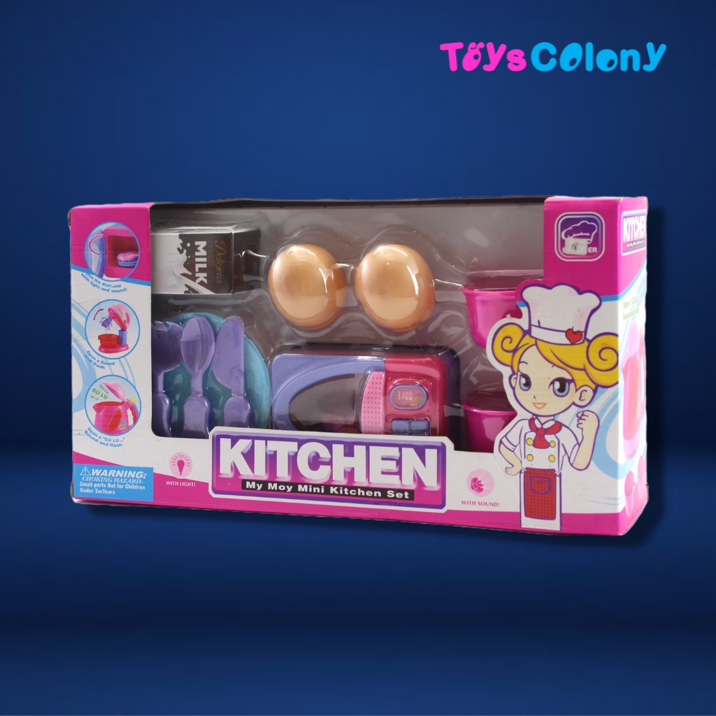 Mini Kitchen Set Tableware 8010 Oven Mainan Telur Susu dan Alat Makan