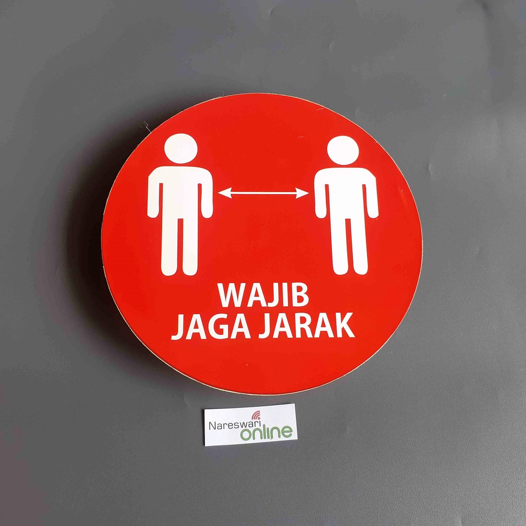 

Stiker Wajib Jaga Jarak, Stiker Physical Distancing, Stiker Vinyl LAMINASI GLOSSY