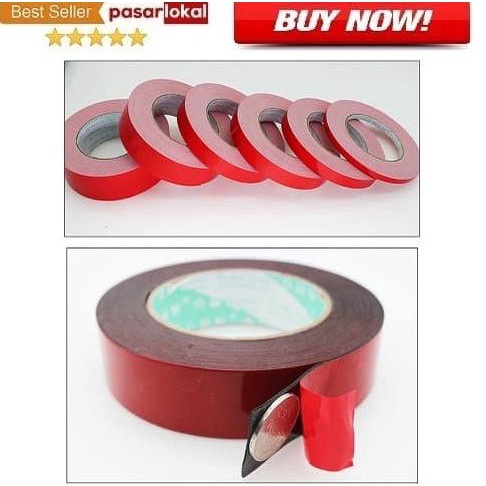 

Murah Laris Sxbft Lakban Double Tape 3M Foam Serba Guna Size 10M X 20Mm Red