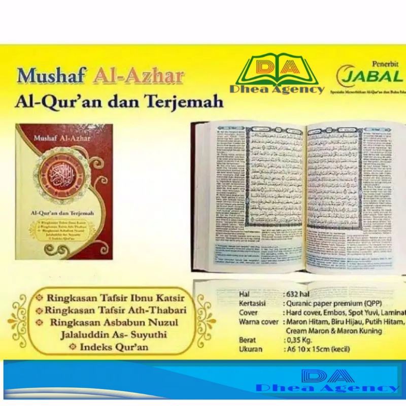 BELI SEKARANG A6 MUSHAF AL AZHAR TERJEMAH / AL QURAN TERJEMAH AL AZHAR